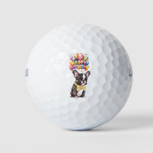 Balles De Golf Golf Anniversaire avec Bulldog (Devant)