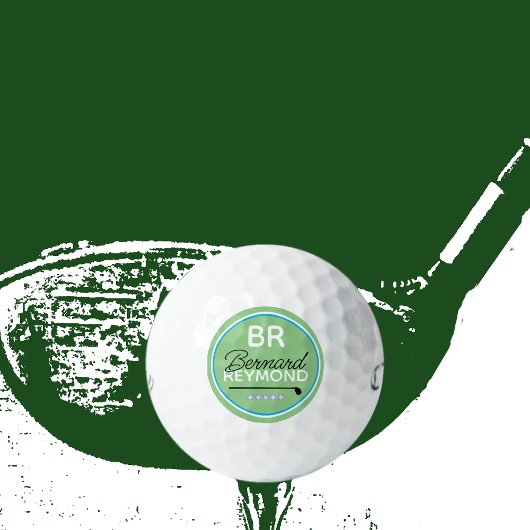 Balles De Golf Golf Ball avec le nom Monogram Green