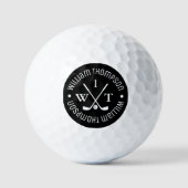 Balles De Golf Golf Ball b&w Monogrammed Stylish Golfers (Recto)