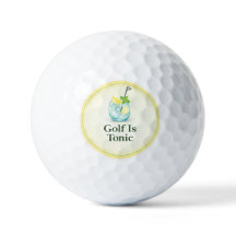 Golf Ball | Golf Is Tonic Lemon Mint Glass Design