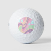 Balles De Golf Golf Ball Happy Colorful Pastel (Devant)
