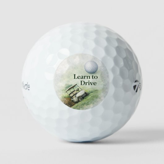 Balles De Golf Golf Ball | Learn to Drive Funny Golf Cart Design (Recto)