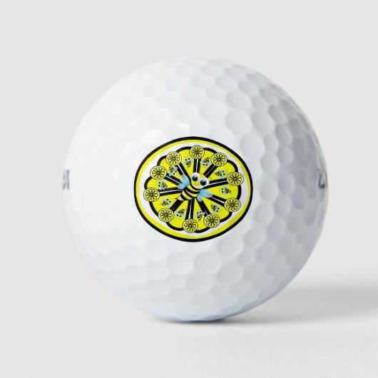 Balles De Golf Golf Ball Yellow Bumblebee Lemons (Devant)
