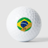 Balles De Golf Golf Brésil & Monogramme, Drapeau Brésilien (Recto)