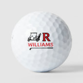 Balles De Golf Golf Cart with Custom R Initial Mark (Devant)