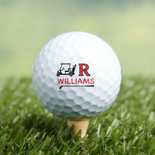 Balles De Golf Golf Cart with Custom R Initial Mark (T-shirt Insitu)