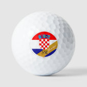 Balles De Golf Golf Croatie & Monogramme, Drapeau croate /or (Recto)