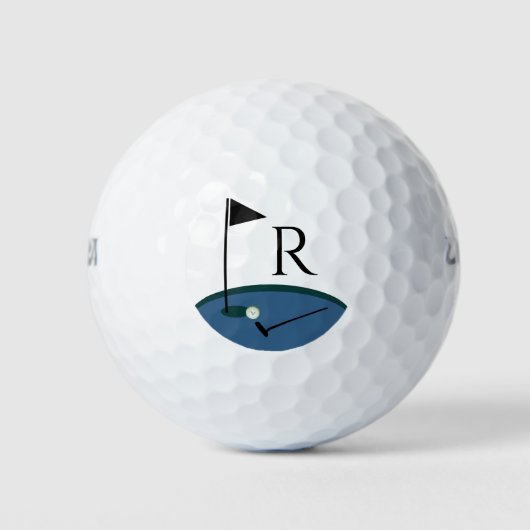 Balles De Golf Golf Drapeau et Club Monogramme initial (Devant)