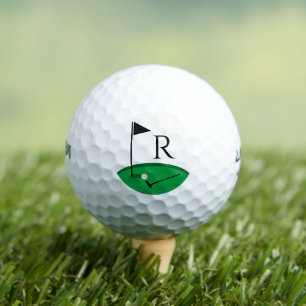 Balles De Golf Golf Drapeau et Club Monogramme initial Golf Balls