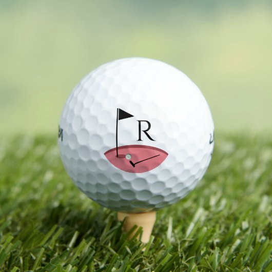 Balles De Golf Golf Drapeau et Club Monogramme initial Golf Balls (T-shirt Insitu)