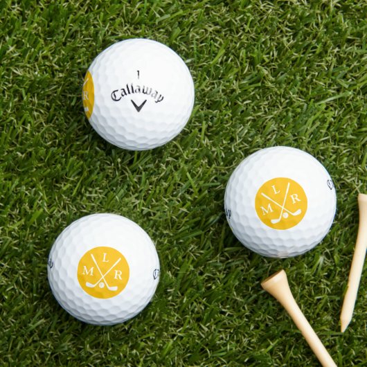 Balles De Golf Golf Élégant Moderne Typographie Initiales Monogra (Herbe in situ)