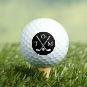Balles De Golf Golf Élégant Typographie Monogramme Nom (T-shirt Insitu)