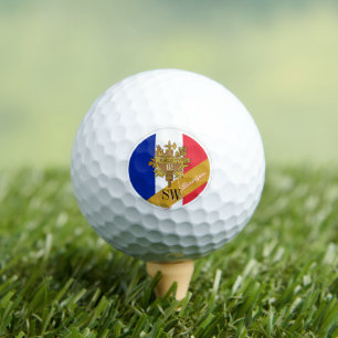 Balles De Golf Golf France & Monogram, Drapeau français /or