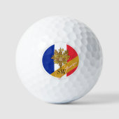 Balles De Golf Golf France & Monogram, Drapeau français /or (Recto)