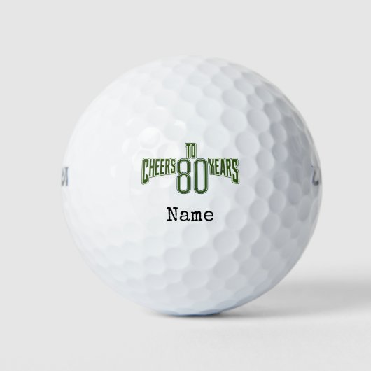 Balles De Golf Golf Happy 80th Birthday golfer Nom Numéro (Devant)
