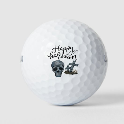 Balles De Golf Golf Happy Halloween fantôme squelette (Devant)