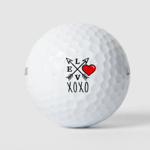 Balles De Golf Golf Heureuse Sainte-Valentin vous aime avec coeur