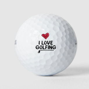 Balles De Golf Golf J'adore jouer au golf avec coeur rouge Saint 
