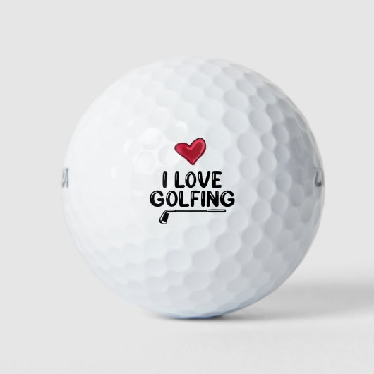 Balles De Golf Golf J'adore jouer au golf avec coeur rouge Saint  (Devant)