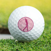 Balles De Golf Golf Joueuse Golfeuse Élégante Rose Monogramme Spo