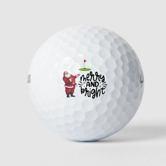 Balles De Golf Golf Joyeux Noël avec le Père Noël au drapeau Gol (Devant)