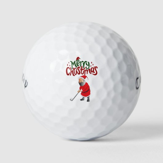 Balles De Golf Golf Joyeux Noël avec le Père Noël au golfeur (Devant)