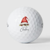 Balles De Golf Golf Joyeux Noël avec Santa Hat (Devant)
