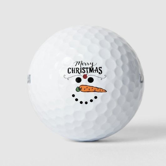 Balles De Golf Golf Joyeux Noël avec Snowman Funny (Devant)