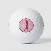 Balles De Golf Golf Lady Golfer Lecteur Chic Pink Sports Monogram (Devant)