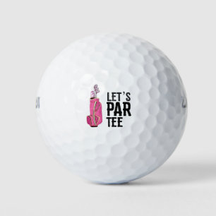 Balles De Golf Golf Let's Par tee avec sac de golf rose pour femm