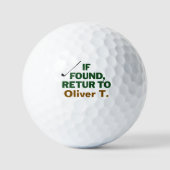 Balles De Golf Golf Lost and Found Name Humor Design (Recto)