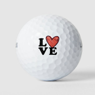 Balles De Golf Golf Love avec coeur rouge pour golfeur sur Valent