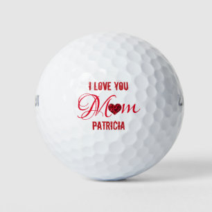 Balles De Golf Golf Lover I Love You Mom Red Heart Mothers Day