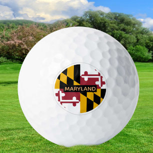Balles De Golf Golf Maryland & Maryland Drapeau / USA Golf Ball