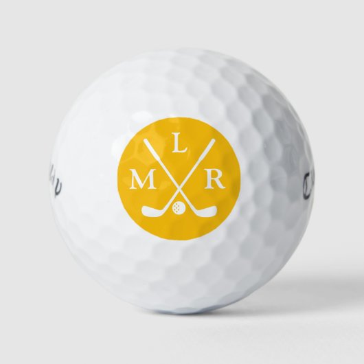 Balles De Golf Golf Modern Elegant Monogram Typography Initials (Devant)