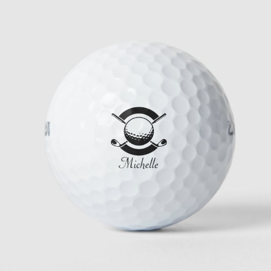 Balles De Golf Golf moderne typographie initiales monogramme élég (Devant)