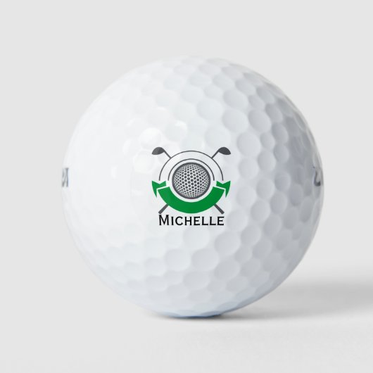 Balles De Golf Golf moderne typographie initiales monogramme élég (Devant)