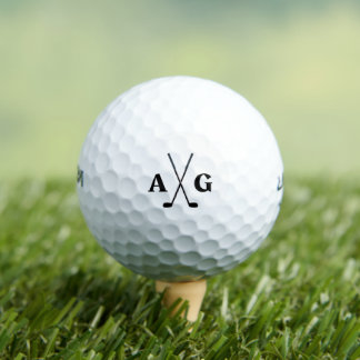 Balles De Golf Golf moderne typographie initiales monogramme élég
