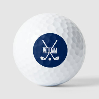 Balles De Golf Golf Personnalisé Nom Monogramme Sports Navy