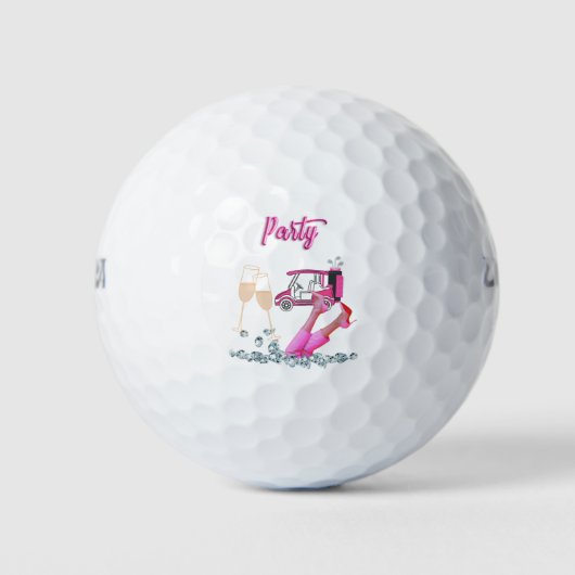 Balles De Golf Golf pour femme golfeuse thème rose (Devant)