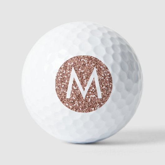 Balles De Golf Golf rose Monogramme Rose initial Parties scintill (Recto)