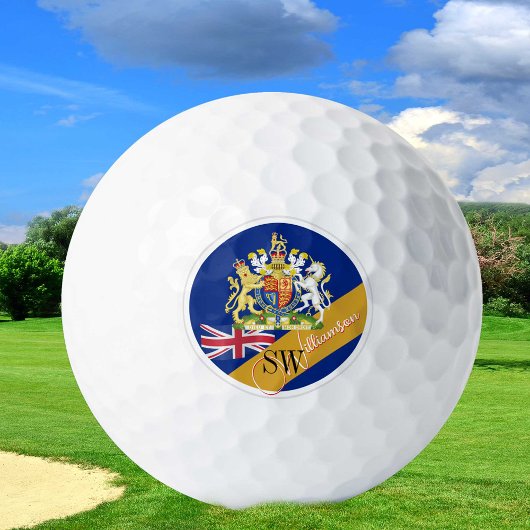 Balles De Golf Golf Royaume-Uni & Monogram, British Flag