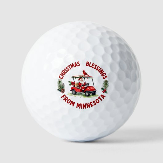 Balles De Golf Golf Thème de Noël pour Minnesota (Recto)