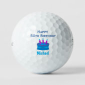 Balles De Golf Golfer 50th Birthday Blue Cake (Recto)