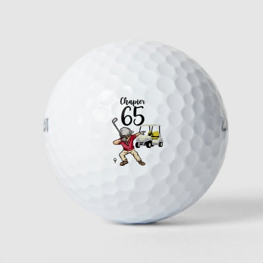 Balles De Golf Golfer 65e anniversaire Dabbing avec voiturette de (Devant)