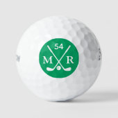 Balles De Golf Golfer Balls Green Logo Age et initiales (Recto)