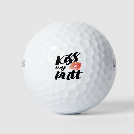 Balles De Golf Golfer Funny Kiss My Putt (Devant)