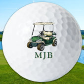 Balles De Golf Golfer Green Cart Personalized 3 Initial Monogram