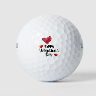 Balles De Golf Golfer Heureuse Sainte-Valentin avec amour coeur r