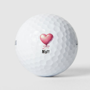 Balles De Golf Golfer Heureuse Sainte-Valentin avec amour coeur r